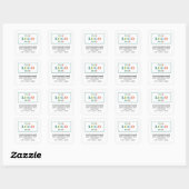 Zakelijk Logo Witte Vierkante Retouradreslabels Sticker (Vel)