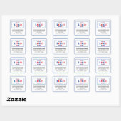Zakelijk Logo Witte Vierkante Retouradreslabels Sticker (Vel)
