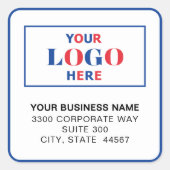 Zakelijk Logo Witte Vierkante Retouradreslabels Sticker (Voorkant)