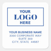 Zakelijk Logo Witte Vierkante Retouradreslabels Sticker (Voorkant)