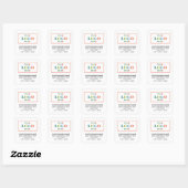 Zakelijk Logo Witte Vierkante Retouradreslabels Sticker (Vel)
