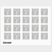 Zakelijk Logo Zilver Bedankt Vierkante Sticker (Vel)