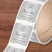 Zakelijk Logo Zilver Bedankt Vierkante Sticker