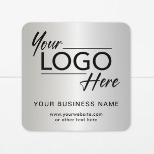 Zakelijk Logo Zilver Vierkante Sticker