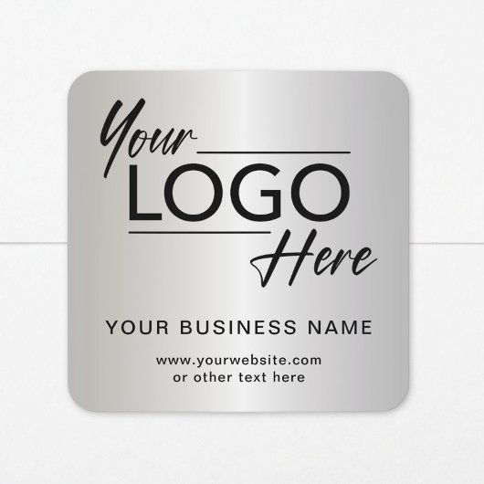 Zakelijk Logo Zilver Vierkante Sticker