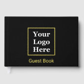 Zakelijk Logo Zwart en Goud Bedrijfsevenement Gastenboek (Voorkant)