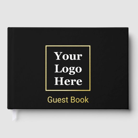 Zakelijk Logo Zwart en Goud Bedrijfsevenement Gastenboek (Voorkant)