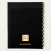 Zakelijk logo zwart goud elegant monogram 2024 planner (Achterkant)