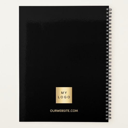 Zakelijk logo zwart goud elegant monogram 2024 planner (Achterkant)