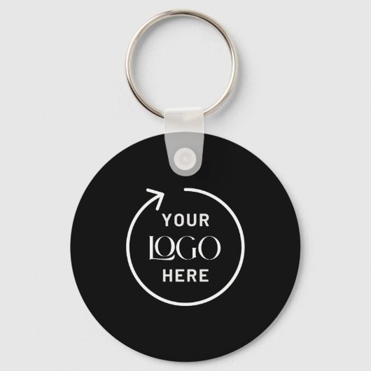 Zakelijk Logo Zwart | Modern Minimalistisch Sleutelhanger (Voorkant)