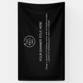 Zakelijk Logo | Zwart Modern Professioneel 1,5m Spandoek (Verticaal)