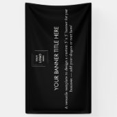 Zakelijk logo | Zwart Modern Professioneel 5' Spandoek (Verticaal)