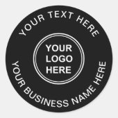 Zakelijk Logo Zwart Ronde Sticker (Voorkant)