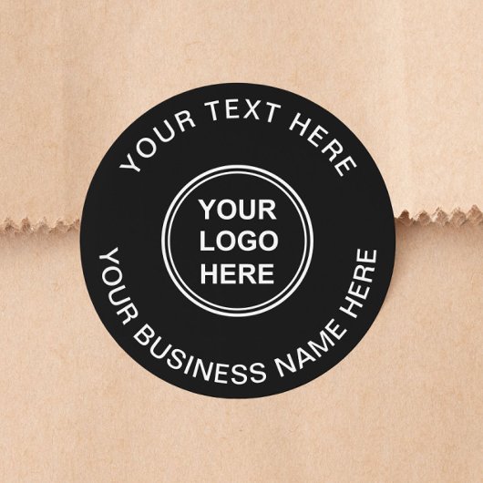 Zakelijk Logo Zwart Ronde Sticker