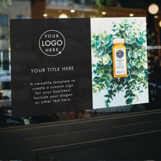 Zakelijk logo | Zwarte foto promotionele stijl Raamsticker