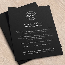 Zakelijk logo | Zwarte minimalistische promotie Flyer