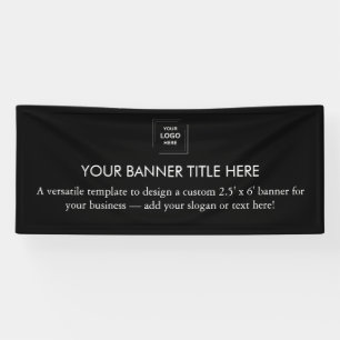 Zakelijk logo Zwarte moderne 6' reclamebanner Spandoek