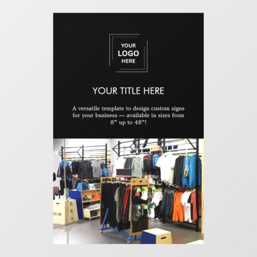 Zakelijk Logo | Zwarte Professionele Foto  Raamsticker (Vel)