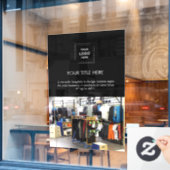 Zakelijk Logo | Zwarte Professionele Foto  Raamsticker (Cafe Raam)