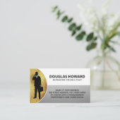 Zakelijk Man | Golden Silver White Visitekaartje (Staand voorkant)