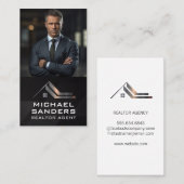 Zakelijk Man in Suit | Onroerend goed Logo Metalli Visitekaartje (Voorkant / Achterkant)