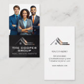 Zakelijk Man in Suit | Onroerend goed Logo Metalli Visitekaartje (Voorkant / Achterkant)