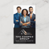 Zakelijk Man in Suit | Onroerend goed Logo Metalli Visitekaartje (Voorkant)