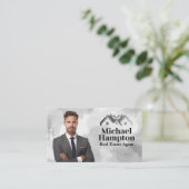 Zakelijk Man in Suit | Onroerend goed Logo Visitekaartje (Staand voorkant)