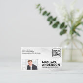 Zakelijk Man in Suit | QR-code | Ondernemingen Visitekaartje (Staand voorkant)