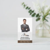 Zakelijk Man in Suit Smiling Visitekaartje (Staand voorkant)