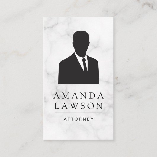 Zakelijk man Kostuum en Stropdas / Marmer Afsprakenkaartje (Voorkant)