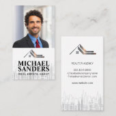 Zakelijk Man | Logo onroerend goed | City Skyline Visitekaartje (Voorkant / Achterkant)