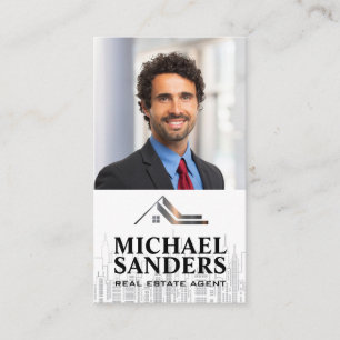 Zakelijk Man   Logo onroerend goed   City Skyline Visitekaartje