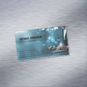 Zakelijk Man op de computer | Gegevens Magnetisch Visitekaartje (Voorbeeld)