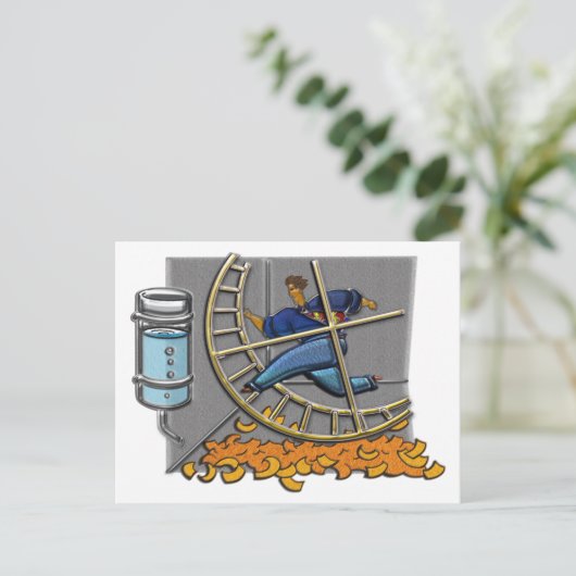 Zakelijk man op hamsterwielBriefkaart Briefkaart (Staand voorkant)