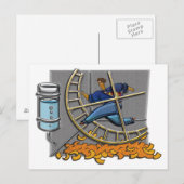 Zakelijk man op hamsterwielBriefkaart Briefkaart (Voorkant / Achterkant)