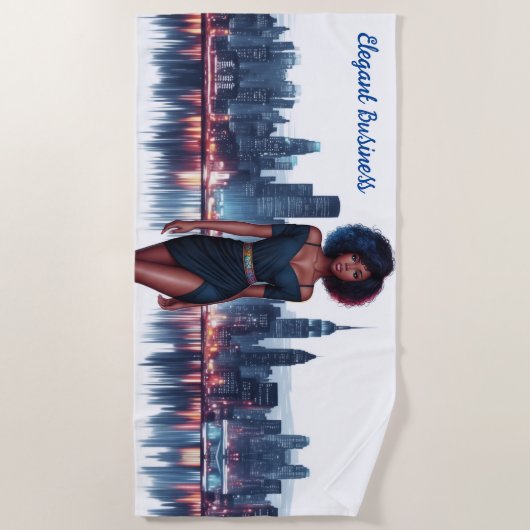 Zakelijk meisje Afrikaans mode mooie avond stad Strandlaken (Voorkant)