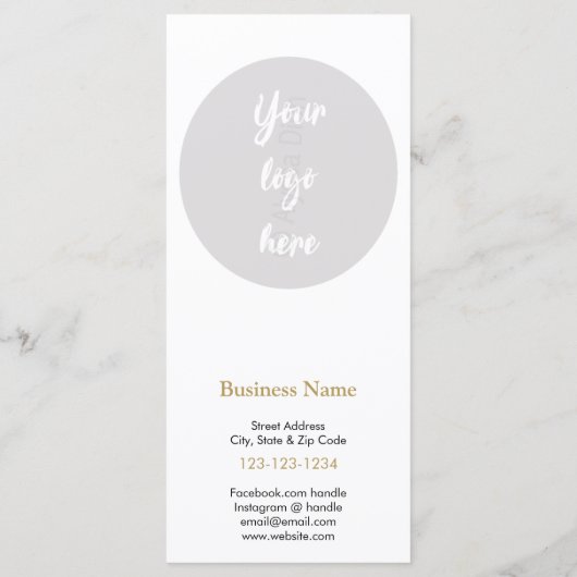 Zakelijk menu met prijslijst (Achterkant)