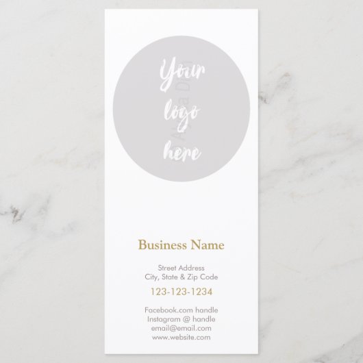 Zakelijk menu met prijslijst (Achterkant)