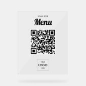 Zakelijk Menu QR Code Acryl Bord (Voorkant)