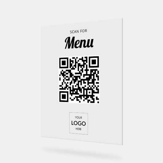 Zakelijk Menu QR Code Acryl Bord (Hoek)