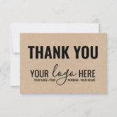 Zakelijk Merk Bedrijf Logo Black Kraft Dank u Bedankkaart (Voorkant)