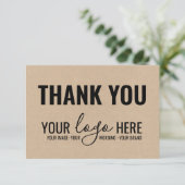 Zakelijk Merk Bedrijf Logo Black Kraft Dank u Bedankkaart (Staand voorkant)