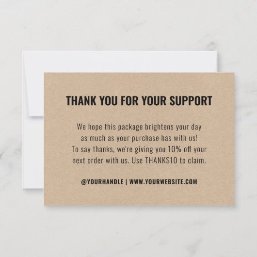 Zakelijk Merk Bedrijf Logo Black Kraft Dank u Bedankkaart (Achterkant)