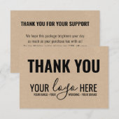 Zakelijk Merk Bedrijf Logo Black Kraft Dank u Bedankkaart (Voorkant / Achterkant)