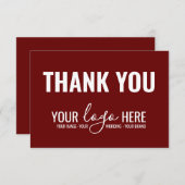 Zakelijk Merk Bedrijf Logo Bourgondië Rood Dank u Bedankkaart (Voorkant / Achterkant)