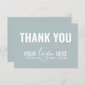 Zakelijk Merk Bedrijf Logo Dusty Blue Dank u Bedankkaart (Voorkant / Achterkant)