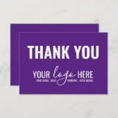 Zakelijk Merk Bedrijf Logo Royal Paarse Dank u Bedankkaart (Voorkant / Achterkant)