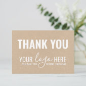 Zakelijk Merk Bedrijf Logo White Kraft Dank u Bedankkaart (Staand voorkant)