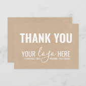 Zakelijk Merk Bedrijf Logo White Kraft Dank u Bedankkaart (Voorkant / Achterkant)